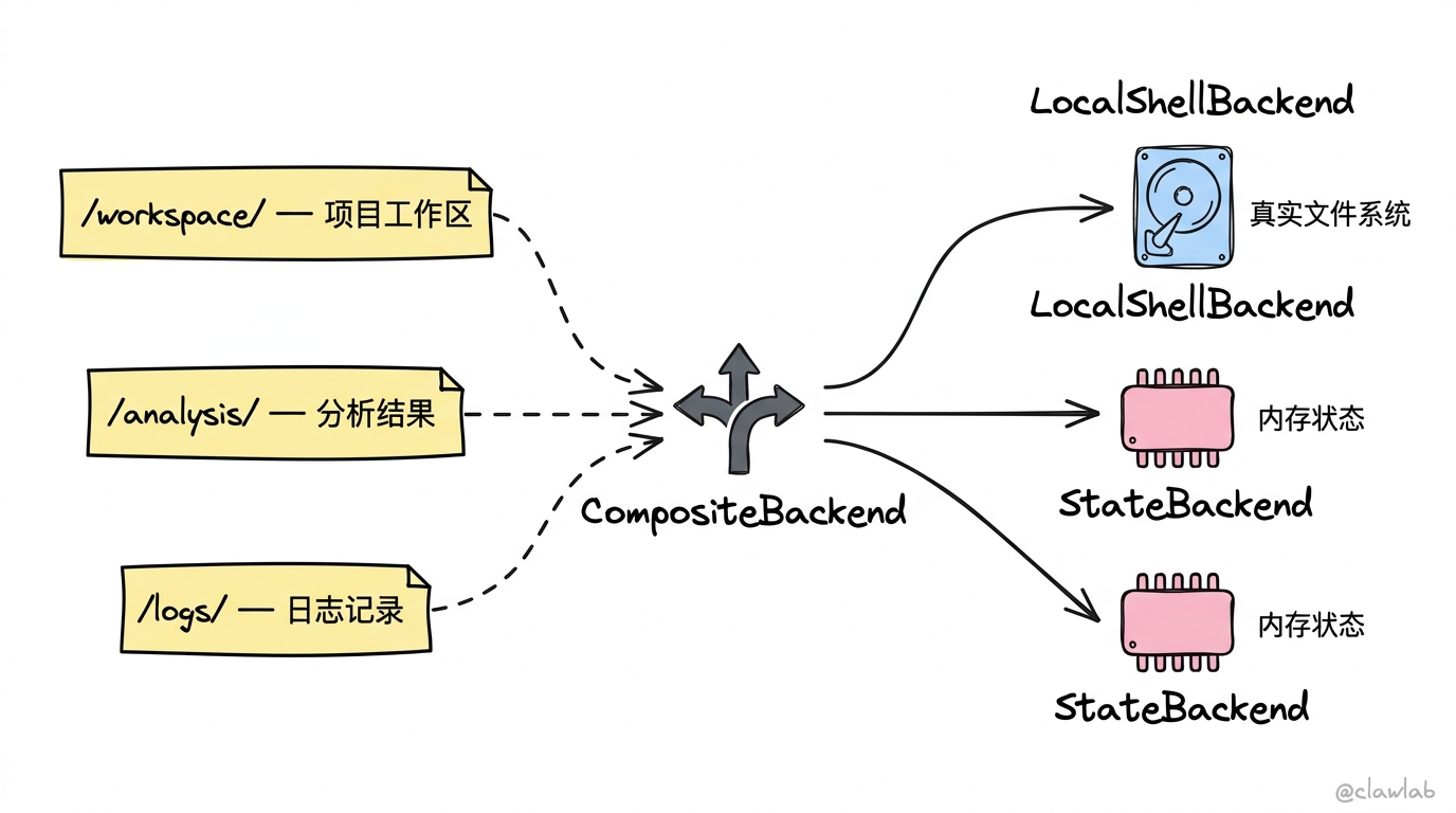 CompositeBackend路径路由策略